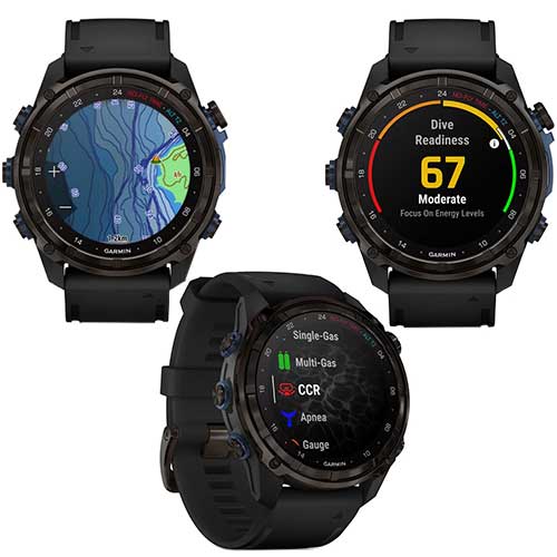 Technologies de pointe pour la plongée de la montre de plongée connectée GPS Descent Mk3i 51mm Garmin silicone noir